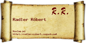 Radler Róbert névjegykártya