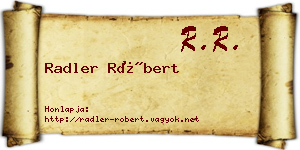 Radler Róbert névjegykártya